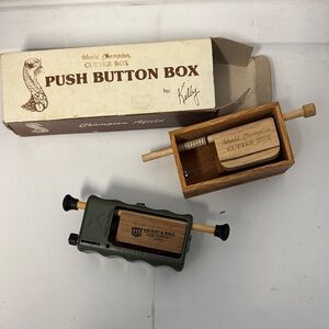 Vintage cutter call and Knight & Hale Push Button Box Call set